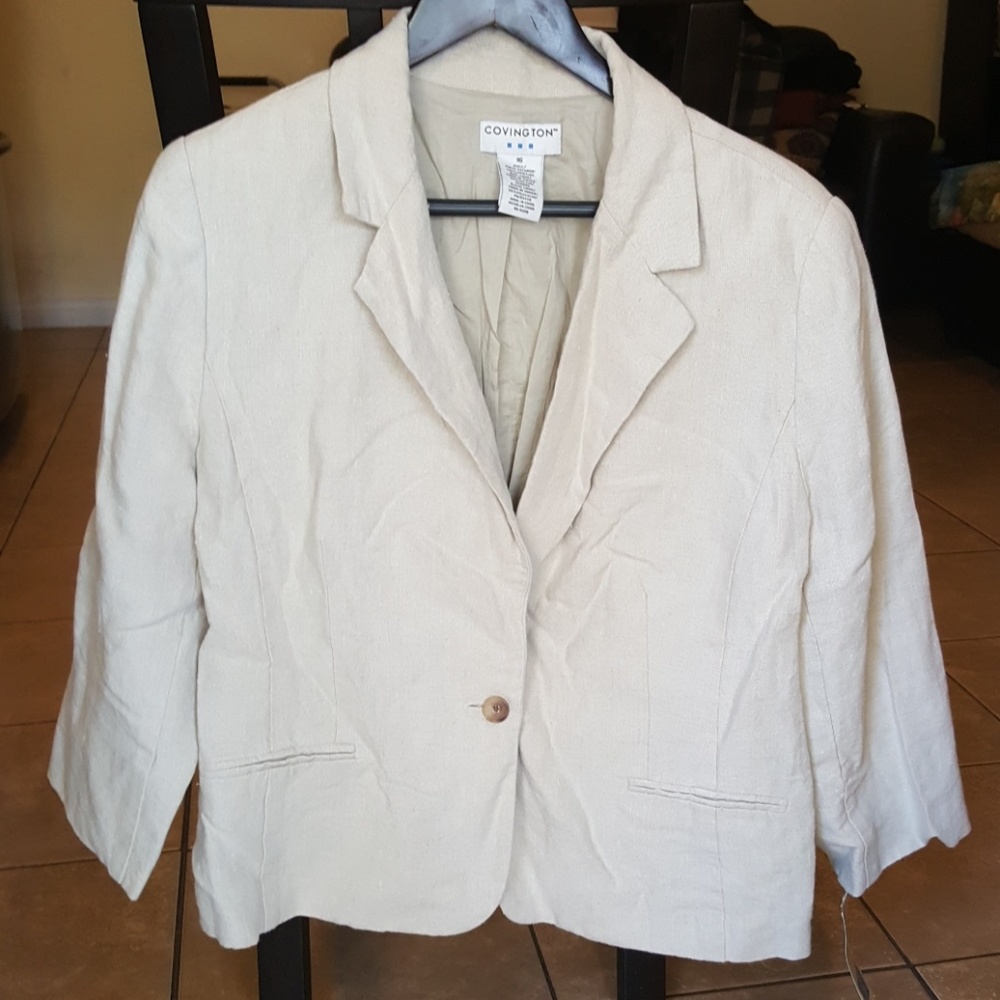 Beige Linen Blazer